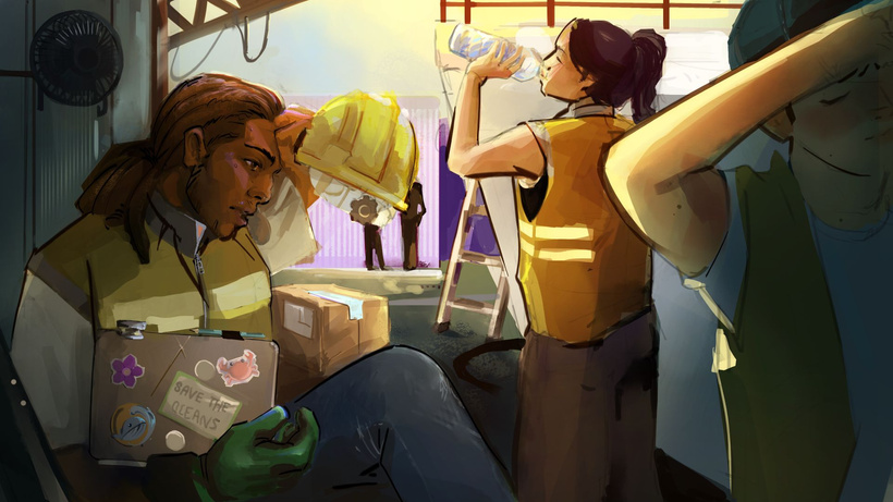 heat wave event illustration by Elsa Serka