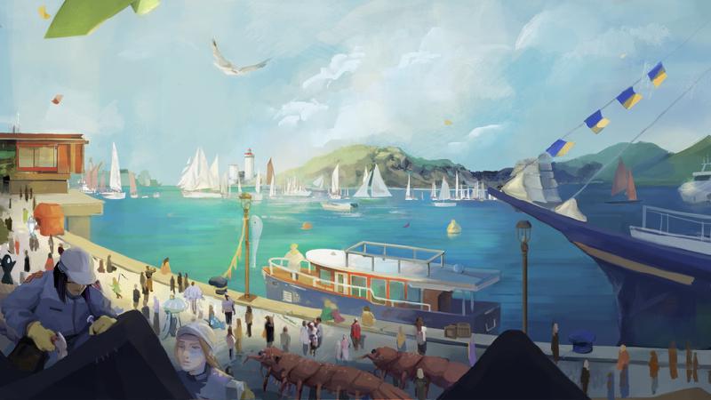 Illustration for the Maritime Festival event, by Elsa Serka